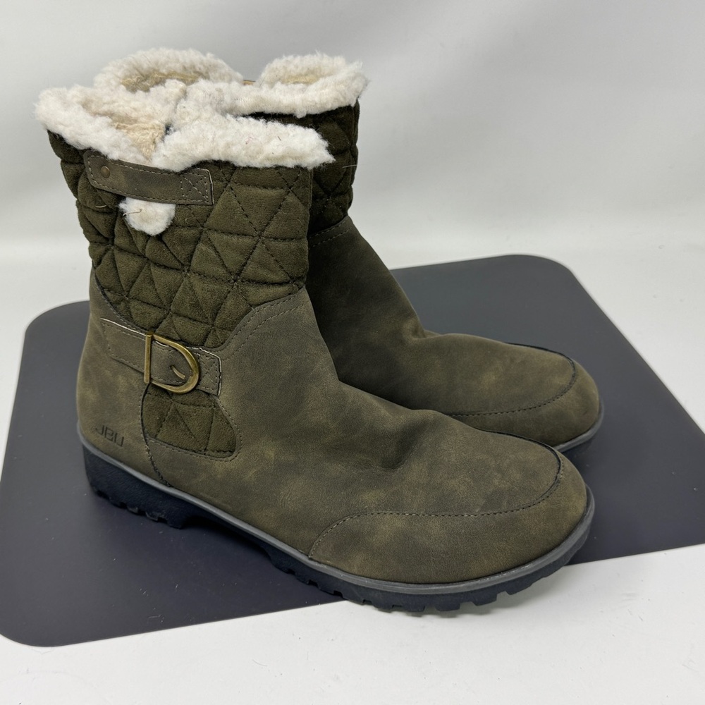 JBU Women's Gabriella Water Resistant Moto Boot Olive - Wide